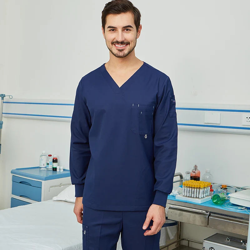 Cralom Surgeon Scrub Set: 11-Pocket Anti-Static Hospital Uniform