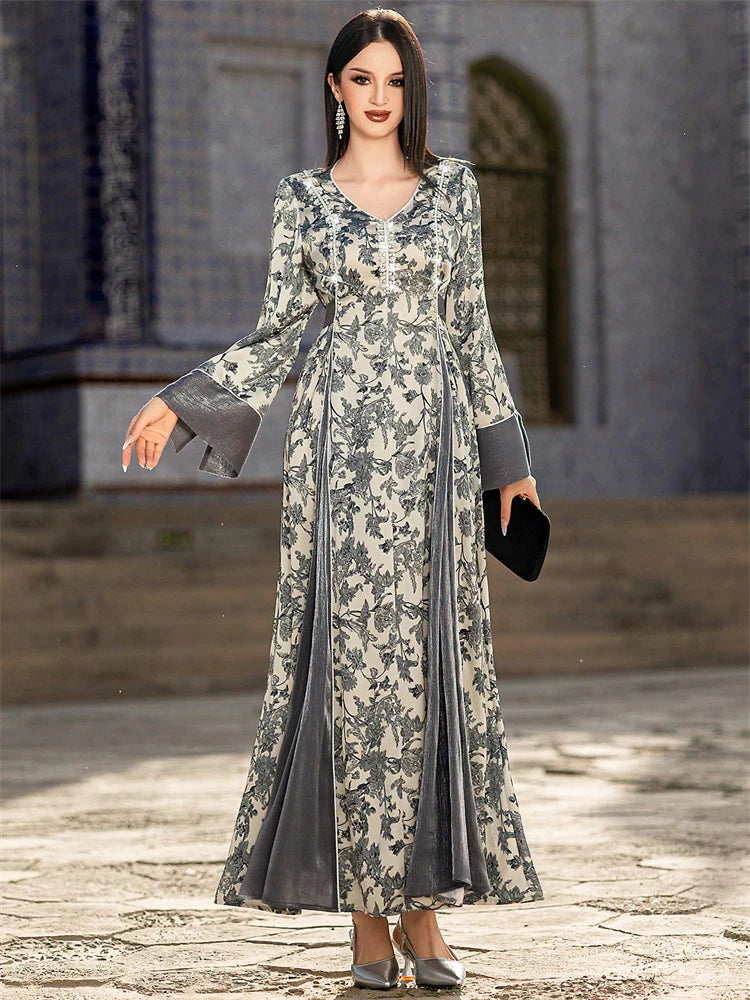 Ramadan Eid Cralom Abaya Dubai Muslim Dress Caftan Kaftan for Women