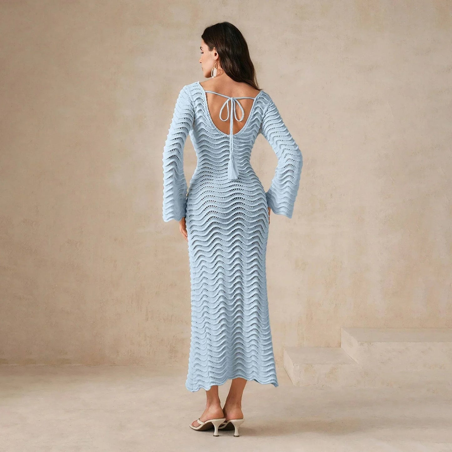 Cralom Women's Knitted Bikini Swimsuit Hoodie Dress - Solid Color, Sexy & Stylish