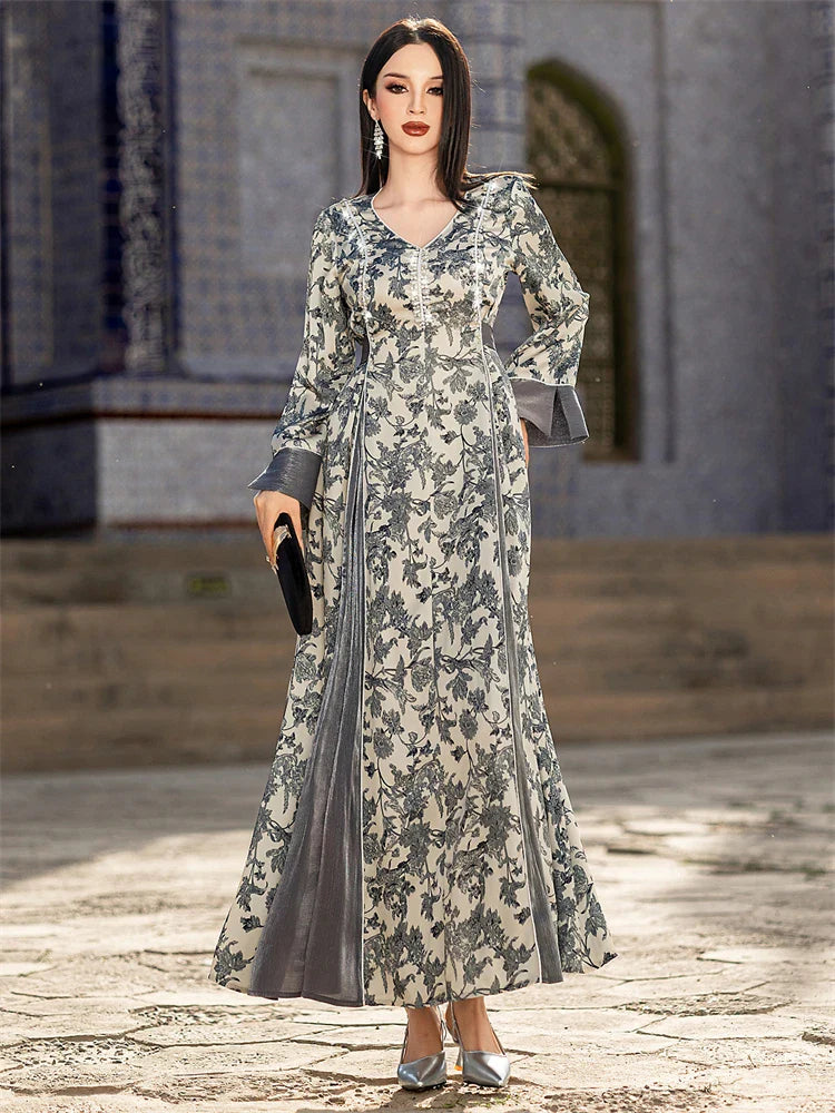 Ramadan Eid Cralom Abaya Dubai Muslim Dress Caftan Kaftan for Women