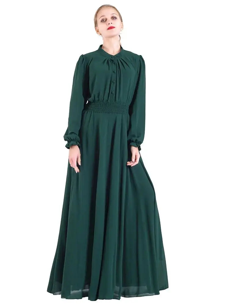 Ramadan Chiffon Abaya Dubai Kebaya by Cralom - Muslim Women's Prayer Dress
