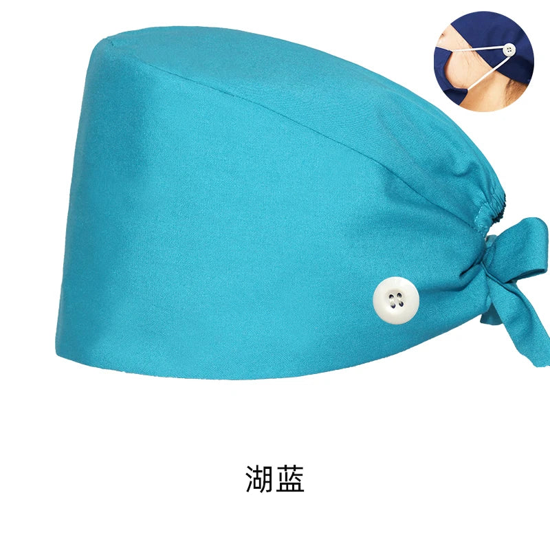 Cralom Navy Surgical Scrub Cap Unisex Poly-Cotton Clinical Hat