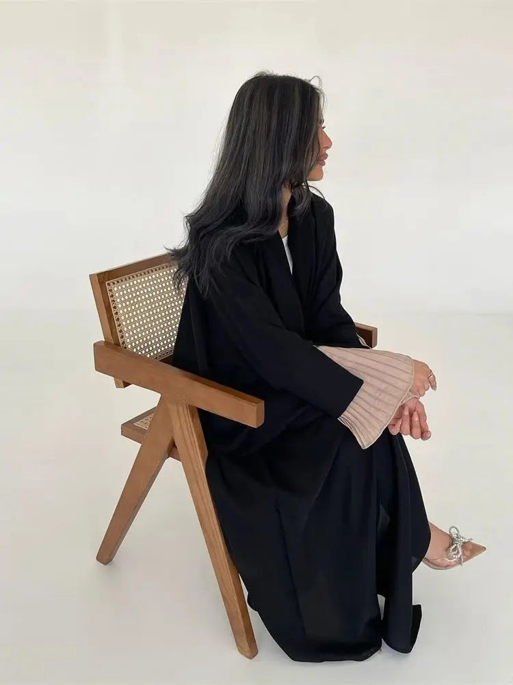 Ramadan Eid Mubarak Black Muslim Modest Kimono Abaya Dubai Luxury Women Abaya by Cralom