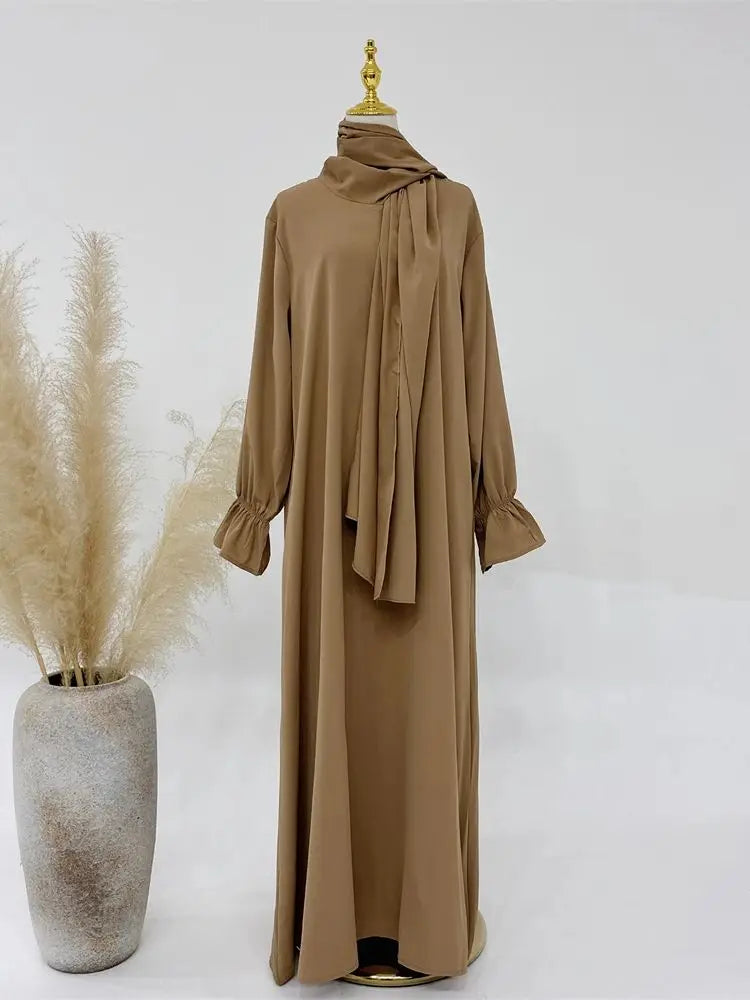 Ramadan Modest Abaya Dress for Women by Cralom - Eid Kaftan Robe Muslim Fashion