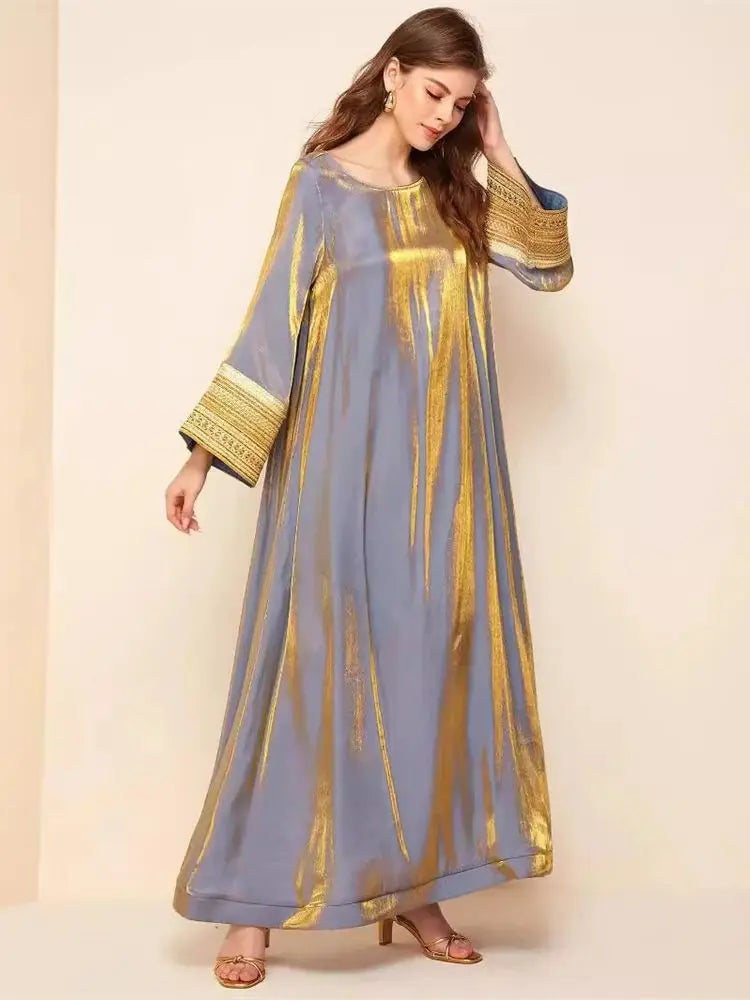 Satin Maxi Abaya Long Dubai Luxury 2024 Kaftan Dress by Cralom