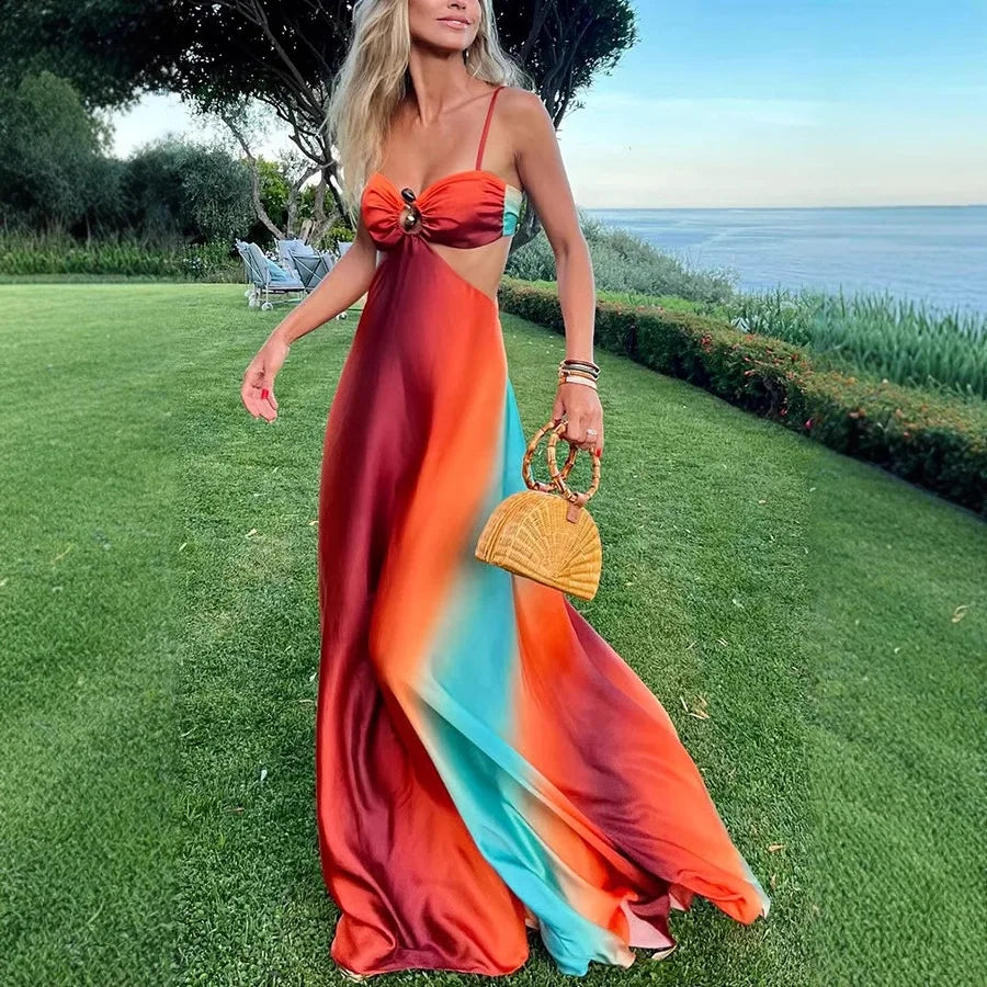Cralom Island Style Long Beach Dress