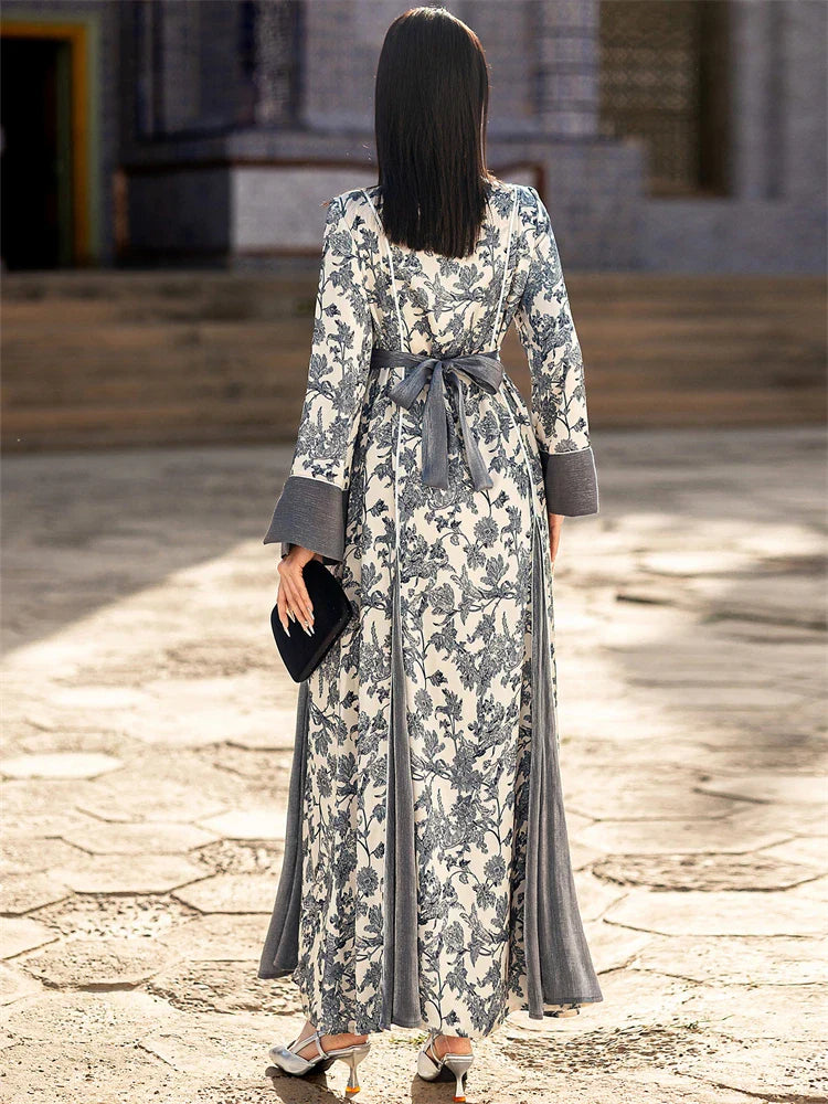 Ramadan Eid Cralom Abaya Dubai Muslim Dress Caftan Kaftan for Women