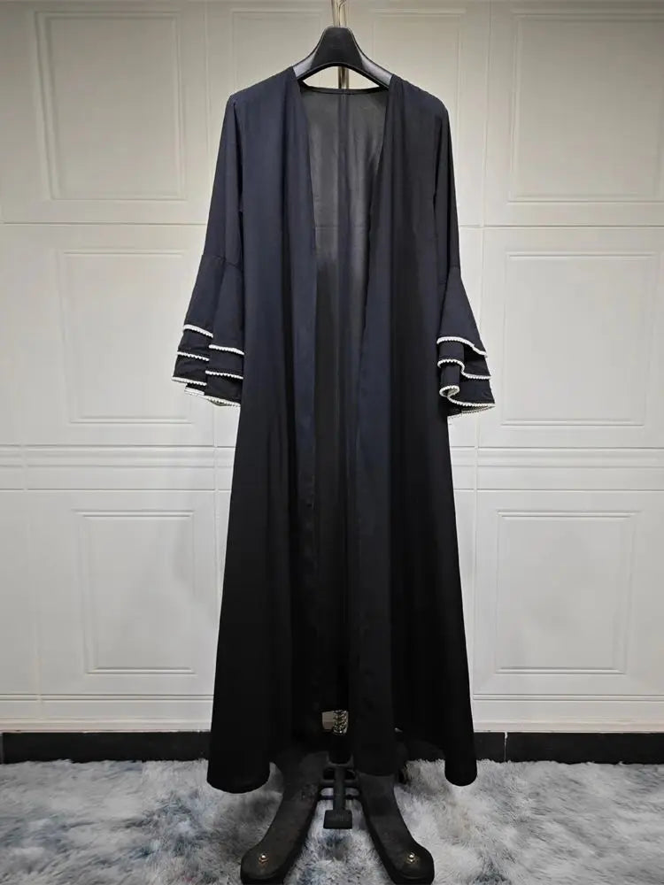 Luxury Eid Black Kimono Abaya by Cralom - 2024 Collection