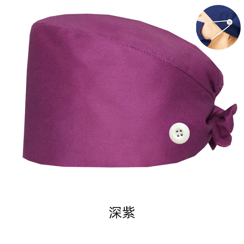 Cralom Navy Surgical Scrub Cap Unisex Poly-Cotton Clinical Hat