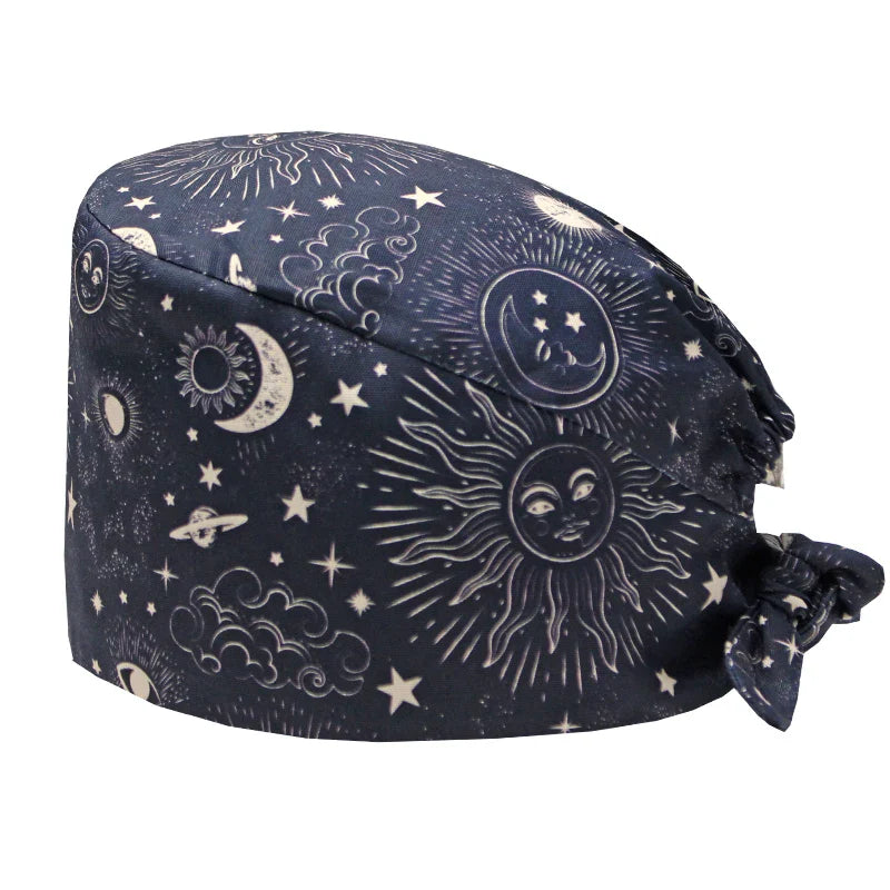 Cralom Women's Surgical Caps with Button for Various Professions