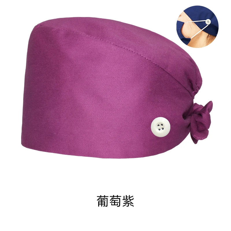 Cralom Navy Surgical Scrub Cap Unisex Poly-Cotton Clinical Hat