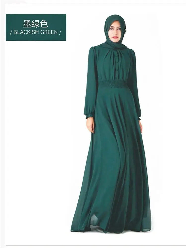 Ramadan Chiffon Abaya Dubai Kebaya by Cralom - Muslim Women's Prayer Dress