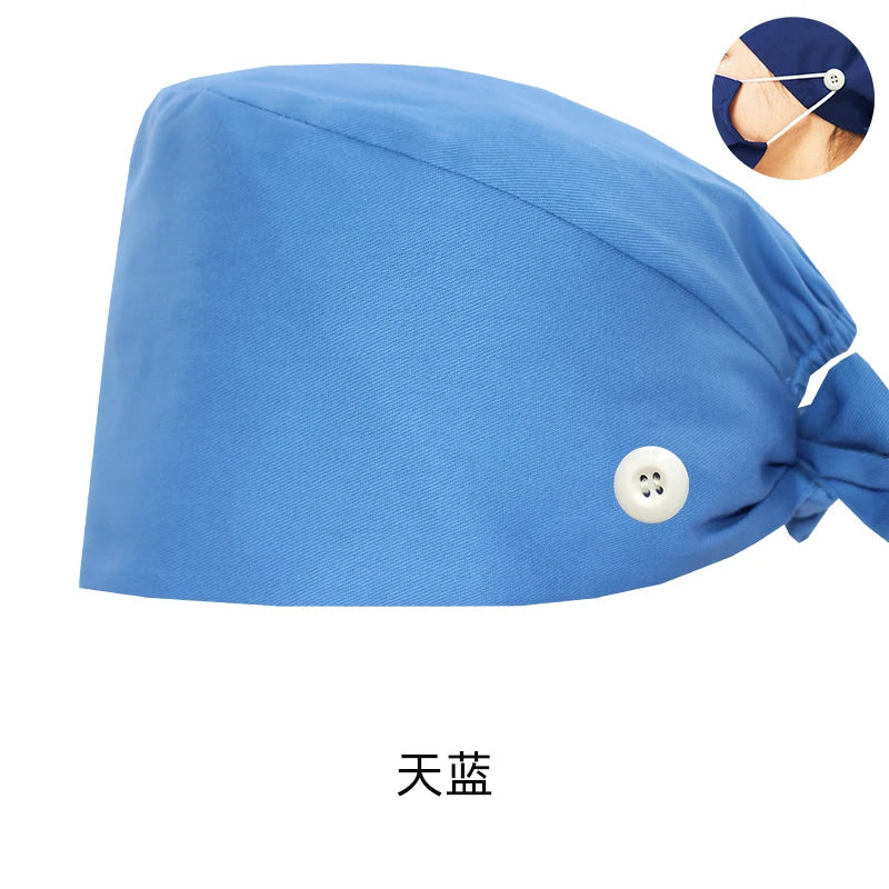 Cralom Navy Surgical Scrub Cap Unisex Poly-Cotton Clinical Hat