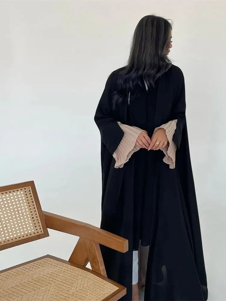 Ramadan Eid Mubarak Black Muslim Modest Kimono Abaya Dubai Luxury Women Abaya by Cralom