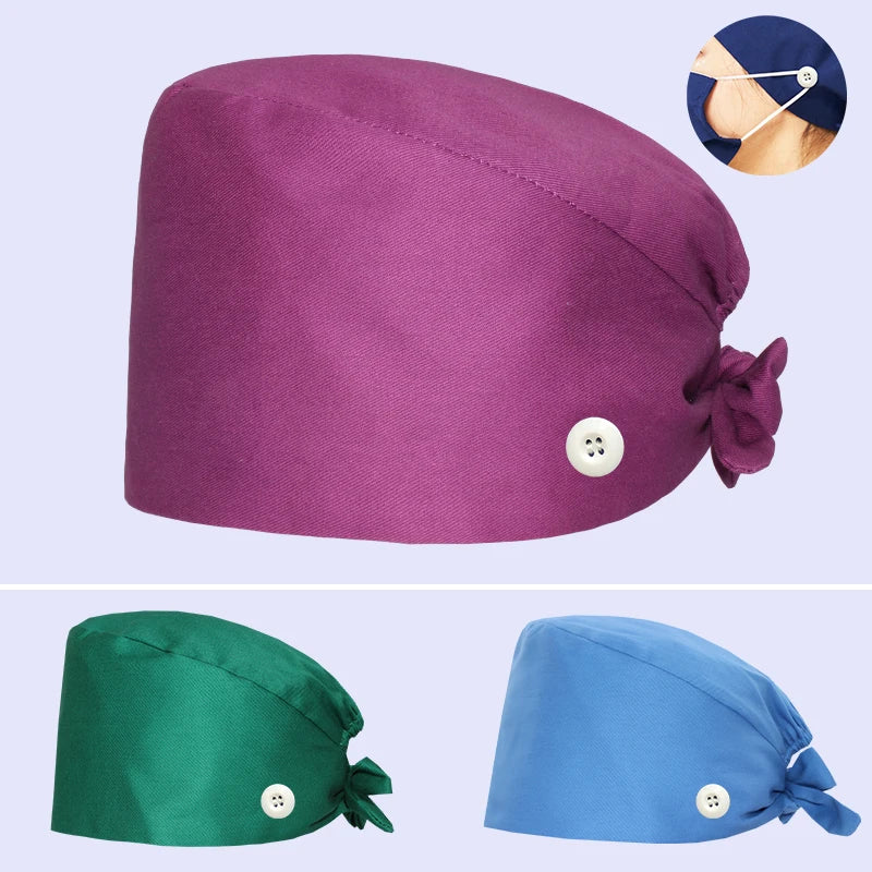 Cralom Navy Surgical Scrub Cap Unisex Poly-Cotton Clinical Hat