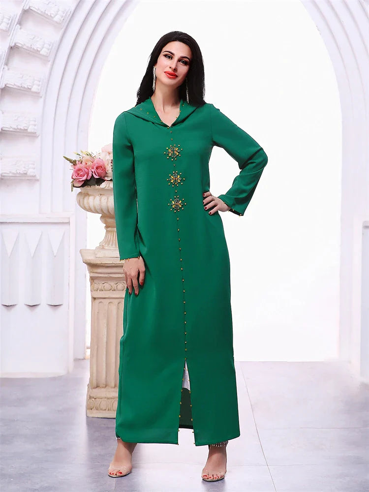 Ramadan Green Modest Abaya by Cralom - Elegant Islamic Dress for Women