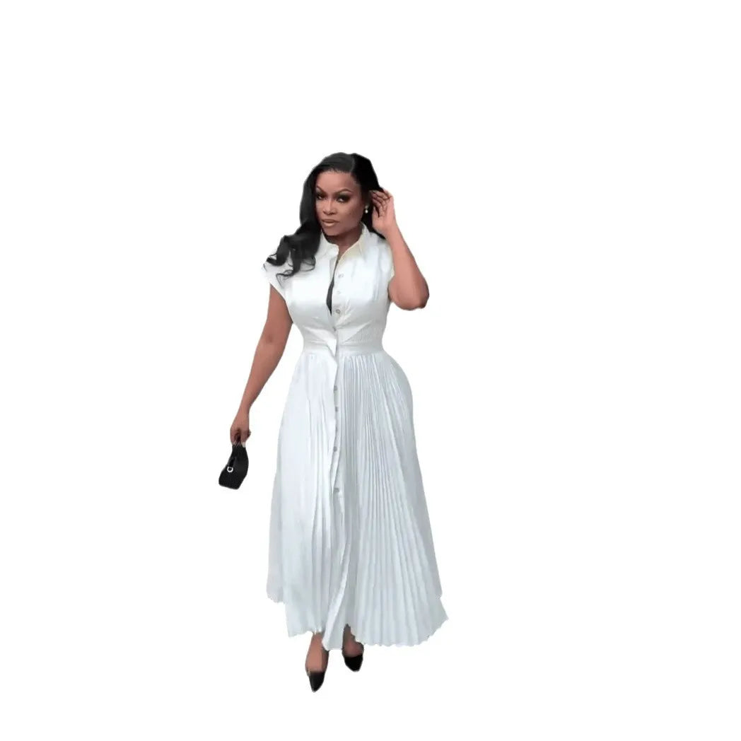 Cralom 2025 SS Women's High Waist A-line Dress