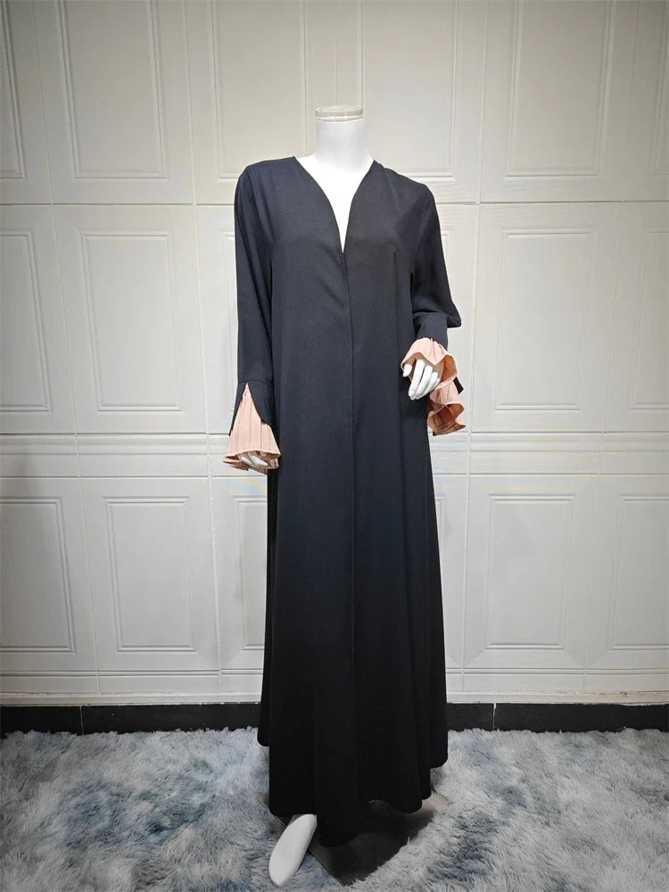 Ramadan Eid Mubarak Black Muslim Modest Kimono Abaya Dubai Luxury Women Abaya by Cralom