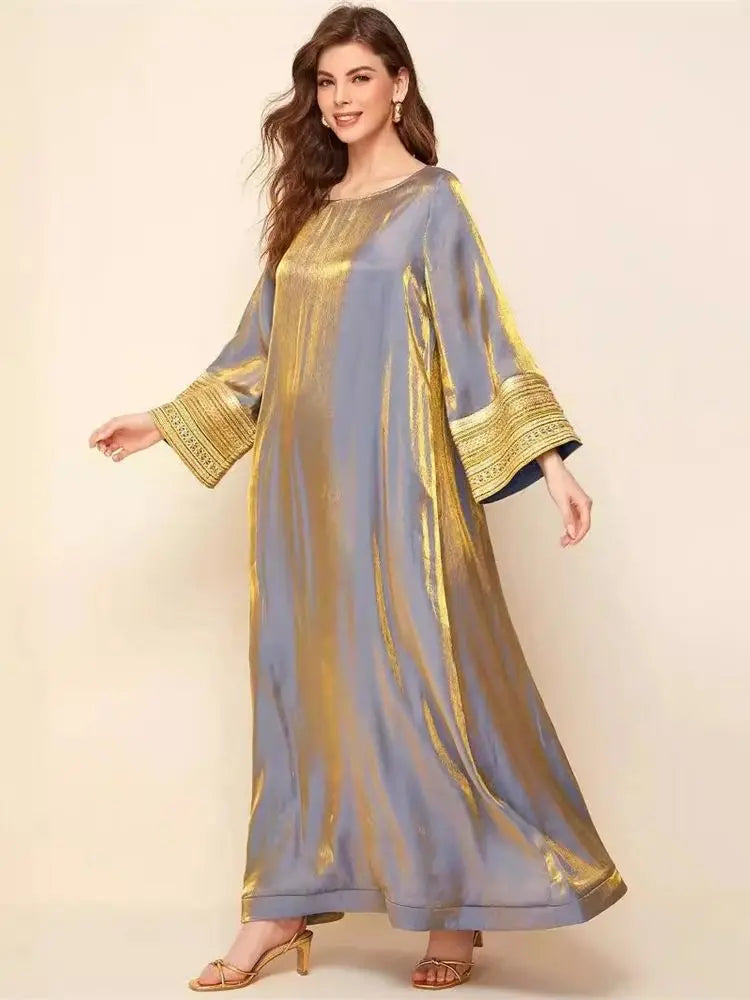 Satin Maxi Abaya Long Dubai Luxury 2024 Kaftan Dress by Cralom