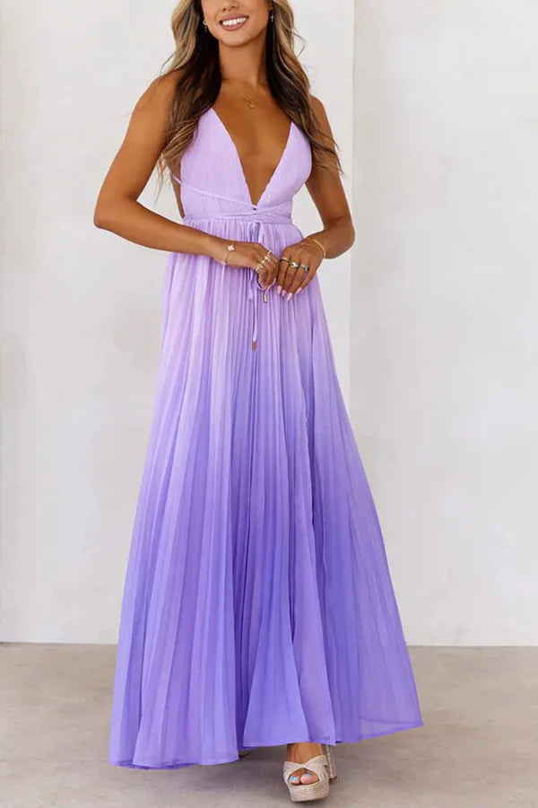 Cralom V-neck Strap Dress with Split - Vacation Style, 2025