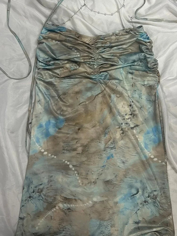 Cralom Sexy Hottie V-Neck Backless Beach Dress — Slim, Sleeveless & Laced-Up