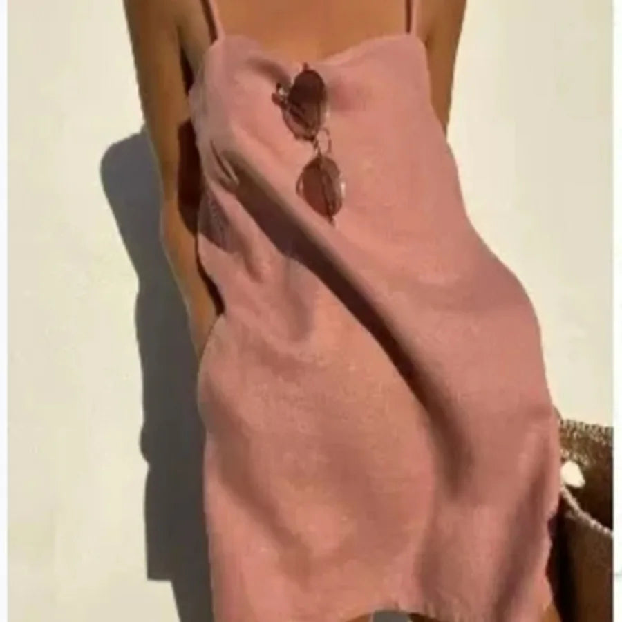 Cralom Women's Cotton Leprosy Suspender Dress for Spring & Summer 2025