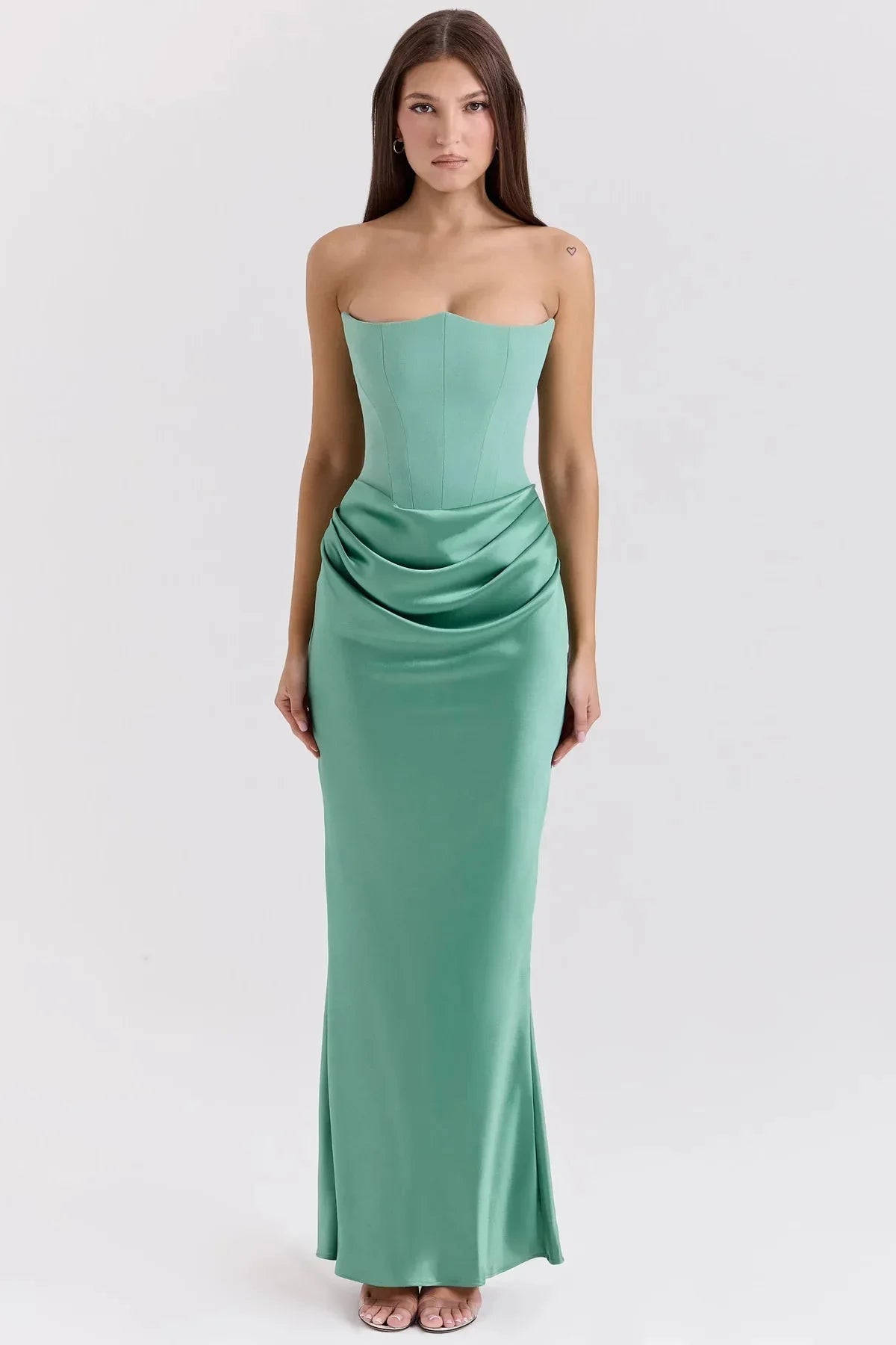 Cralom Summer Strapless Backless Evening Dress Slim Fit Sexy Style