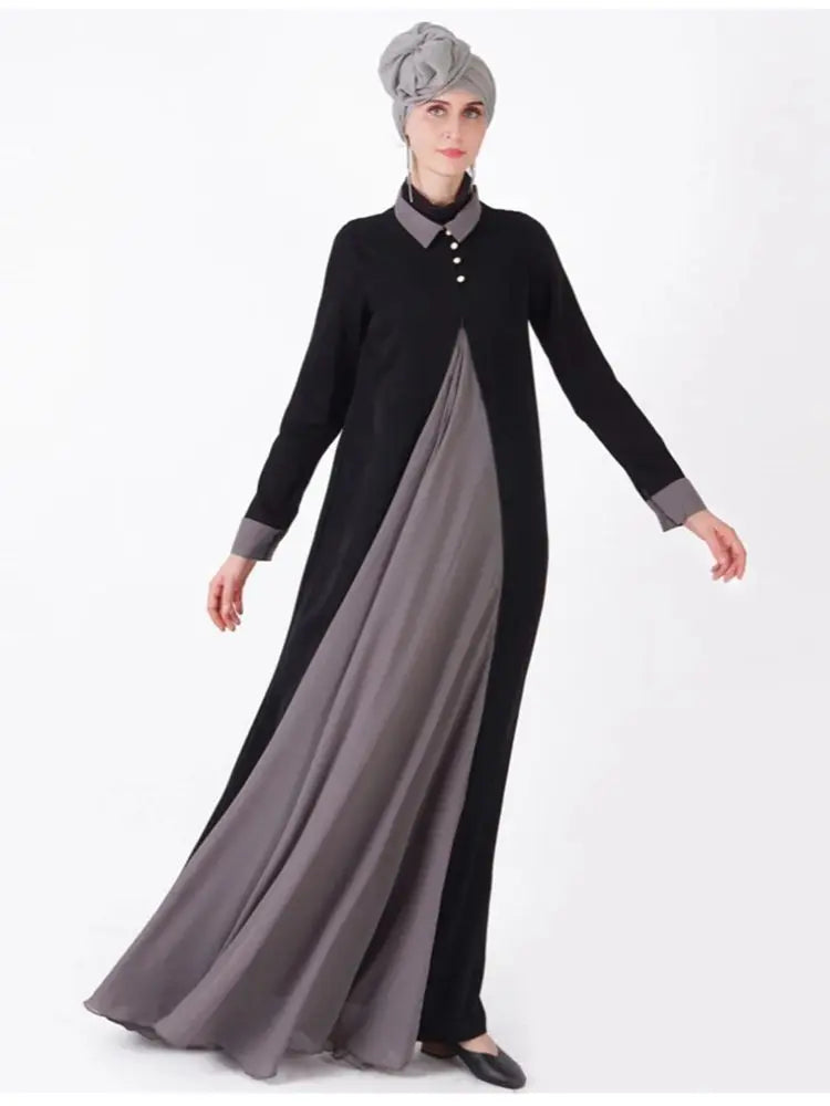 Ramadan Eid Black Abaya Damen Dubai Modest Dress by Cralom