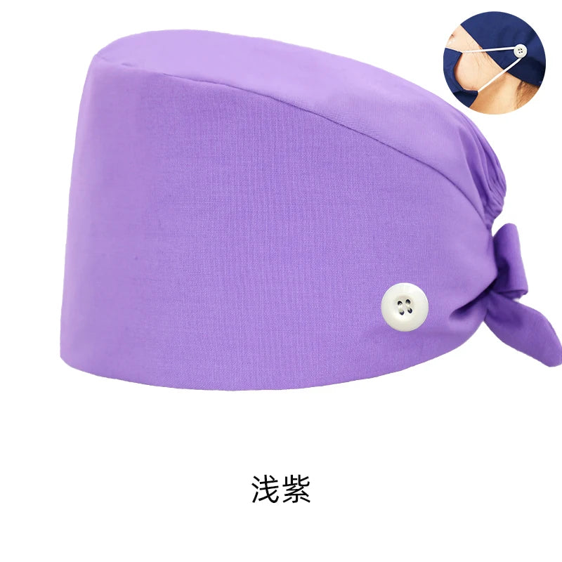 Cralom Navy Surgical Scrub Cap Unisex Poly-Cotton Clinical Hat