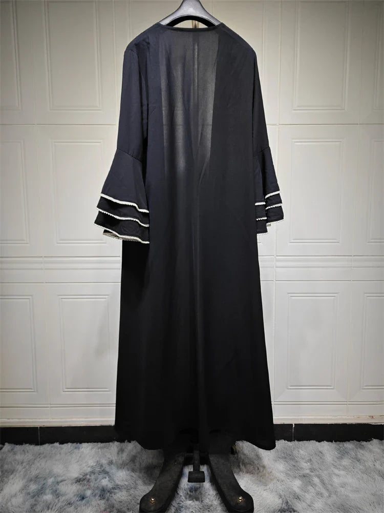 Luxury Eid Black Kimono Abaya by Cralom - 2024 Collection