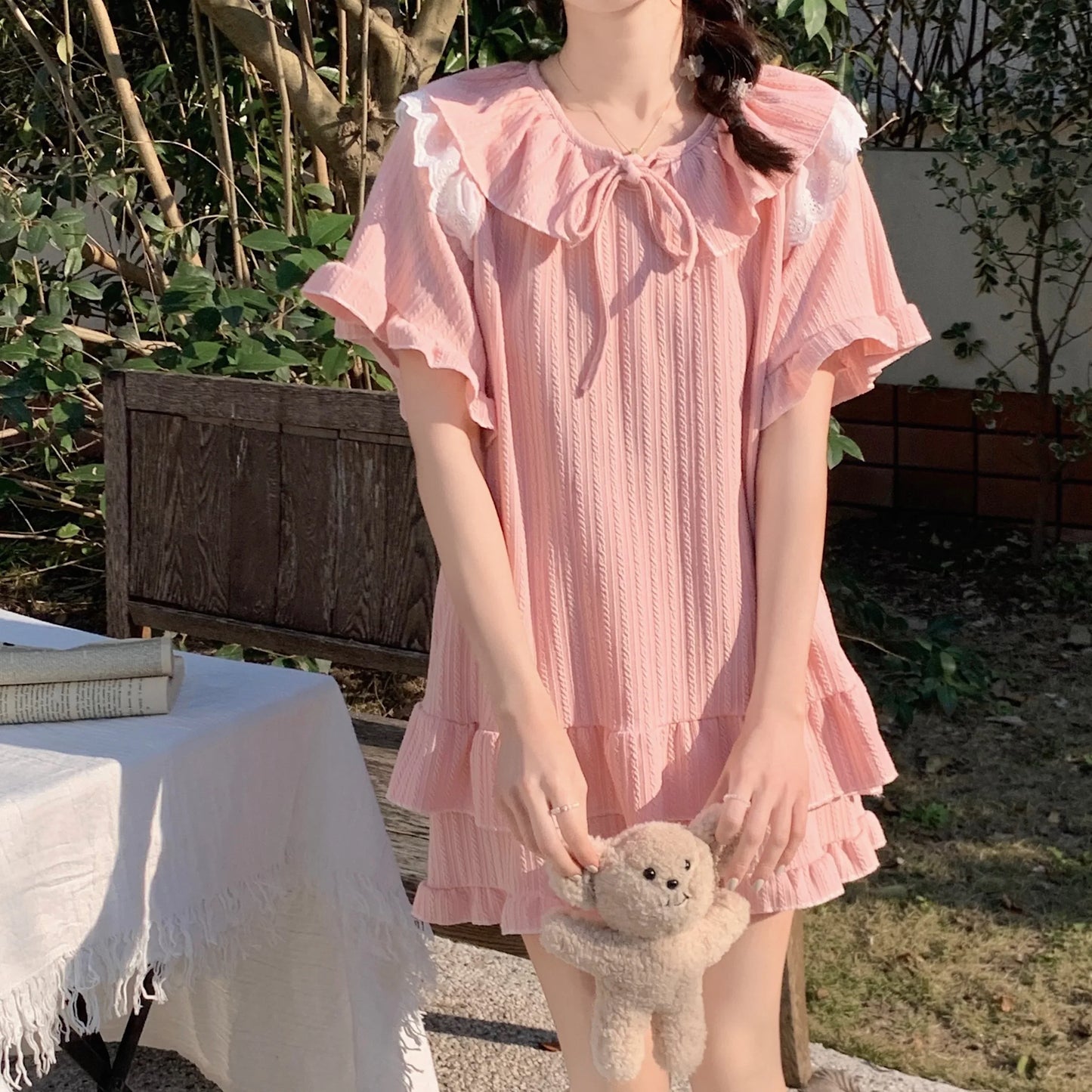 Cralom Sweet Summer Cotton Sleepwear Set for Women - Short-sleeved & Cute