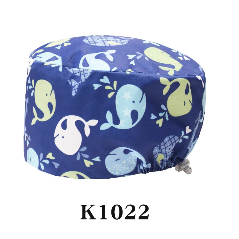 Cralom Silky Scrub Cap with Cordlock Adjustable Elastic Work Hat