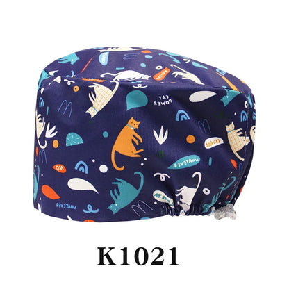 Cralom Silky Scrub Cap with Cordlock Adjustable Elastic Work Hat