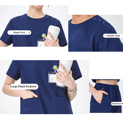 Cralom Medical Scrub Set for Hospital Nurses and Doctors Workwear