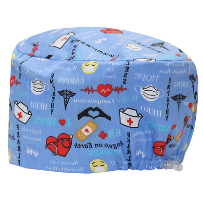 Cralom Women's Cat Print Doctor Hat for Pediatrics & Veterinary Clinics