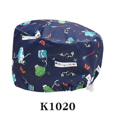 Cralom Silky Scrub Cap with Cordlock Adjustable Elastic Work Hat