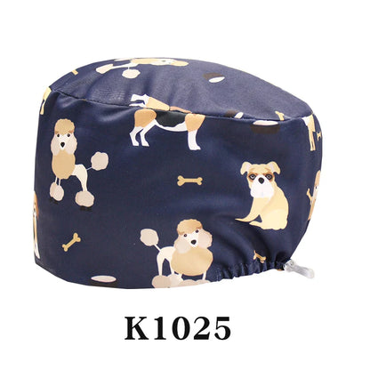 Cralom Silky Scrub Cap with Cordlock Adjustable Elastic Work Hat