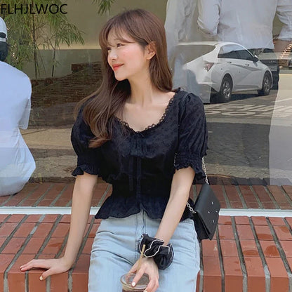 Cralom Girls Bow Tie Lace Tops - Chic Preppy Style, Hot Sales