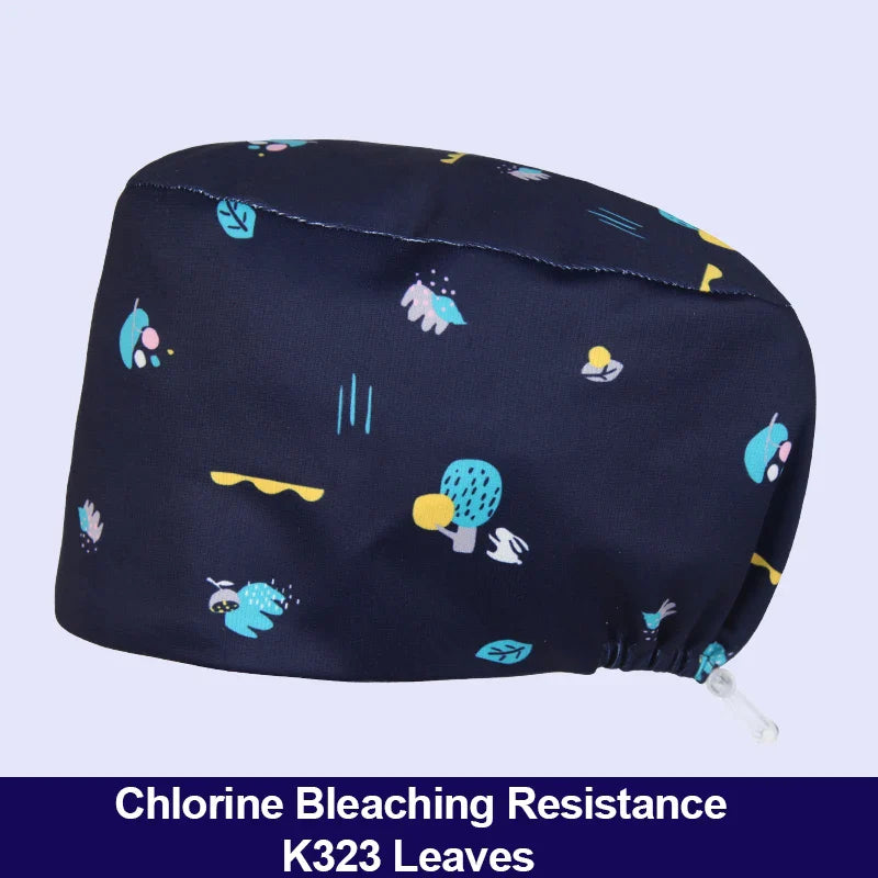 Cralom Silky Scrub Cap with Cordlock Adjustable Elastic Work Hat