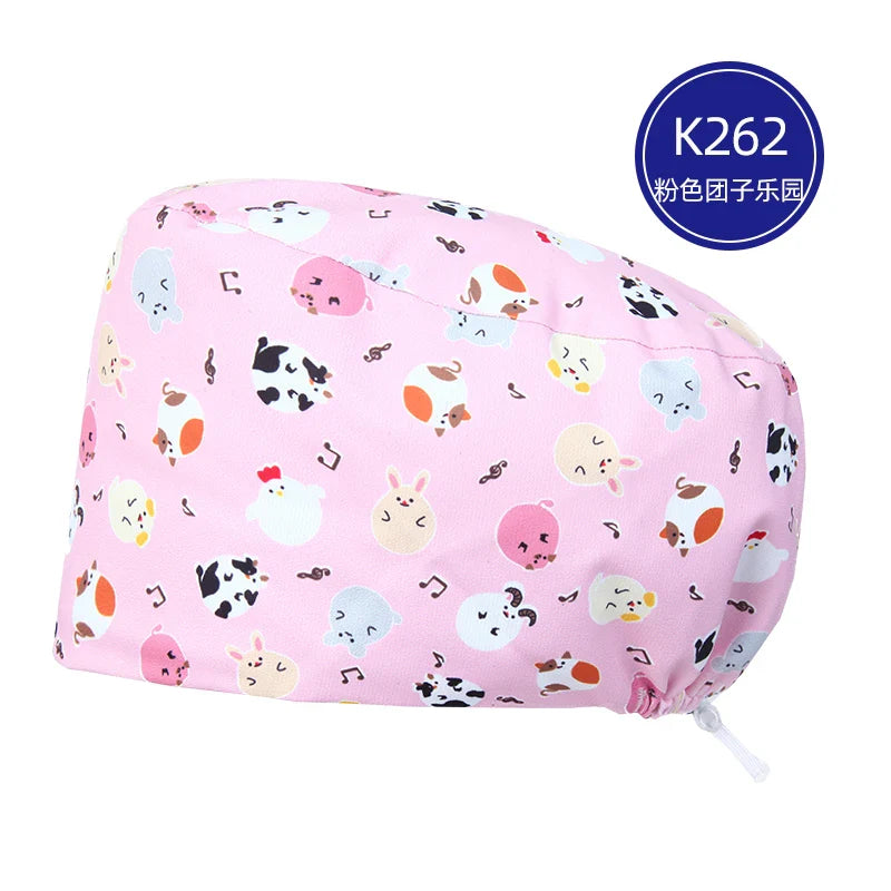 Cralom Silky Scrub Cap with Cordlock Adjustable Elastic Work Hat