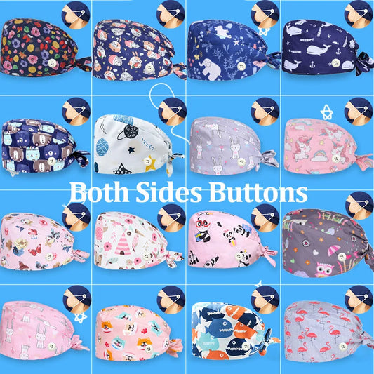 Cralom Cotton Scrub Cap for Men and Women