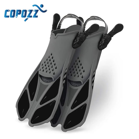 Cralom Adult Snorkel Flippers: Adjustable Short Swim Fins for Water Sports