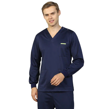 Cralom Silky Scrub Set Long Sleeve Nursing Uniform Suit