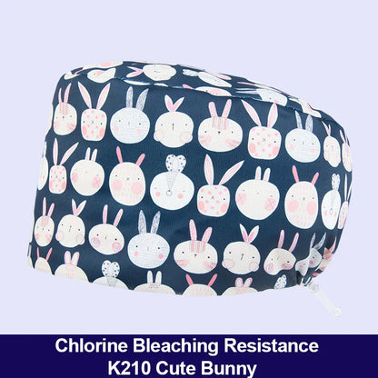Cralom Silky Scrub Cap with Cordlock Adjustable Elastic Work Hat
