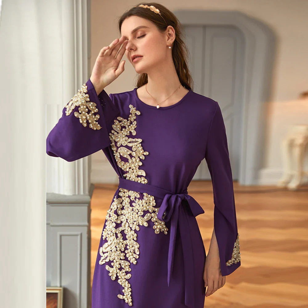 Eid Mubarak Cralom Dubai Kaftan Abaya Dress
