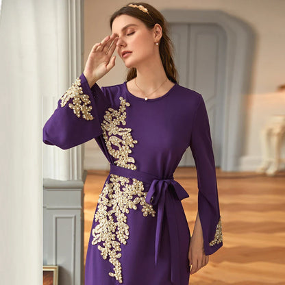 Eid Mubarak Cralom Dubai Kaftan Abaya Dress