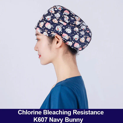 Cralom Silky Scrub Cap with Cordlock Adjustable Elastic Work Hat