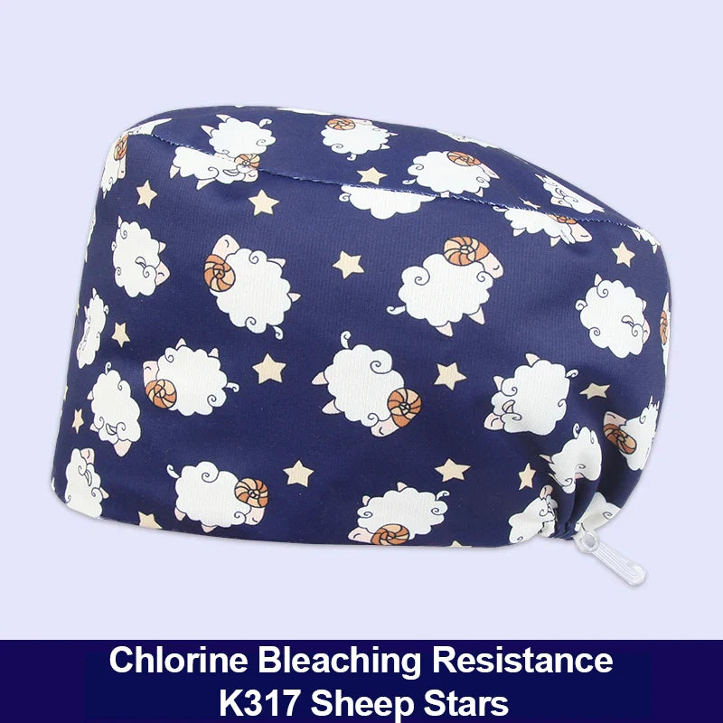 Cralom Silky Scrub Cap with Cordlock Adjustable Elastic Work Hat