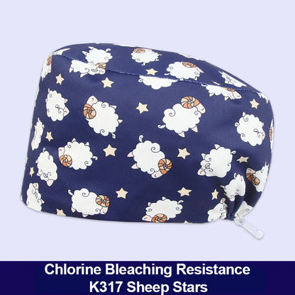 Cralom Silky Scrub Cap with Cordlock Adjustable Elastic Work Hat