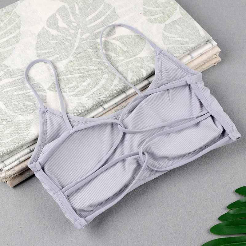 Cralom Strappy Yoga Sports Bra: Stylish Comfortable Workout Top for Women